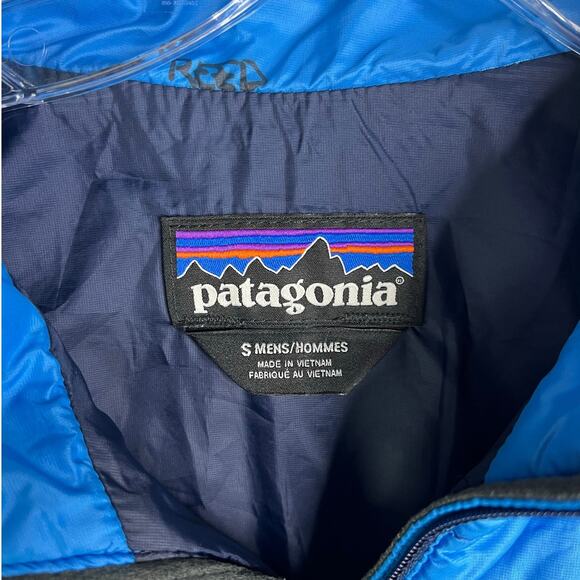 Patagonia Jacket Mens Small Blue Half Zip Front Quilted Zip Pocket Lightweight - Picture 2 of 10